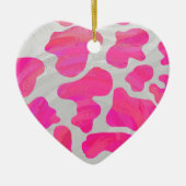 Décoration En Céramique Vache rose et blanc chaud (Devant)