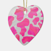 Décoration En Céramique Vache rose et blanc chaud (Gauche)