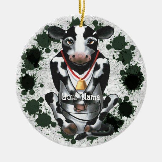 Décoration En Céramique Vache timide seau (Devant)