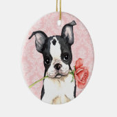 Décoration En Céramique Valentine Boston rose Terrier (Droite)