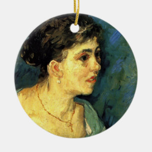 Décoration En Céramique Van Gogh, Portrait de femme en bleu, Art ancien