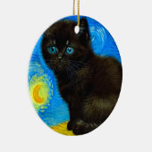 Décoration En Céramique Van Gogh Style Starry Night Cat (Droite)