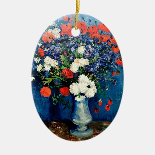 Décoration En Céramique Van Gogh - Vase avec Coquelicots, (Devant)