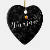 Décoration En Céramique Varsovie - Coeur du drapeau, Varsovie, Pologne (Droite)