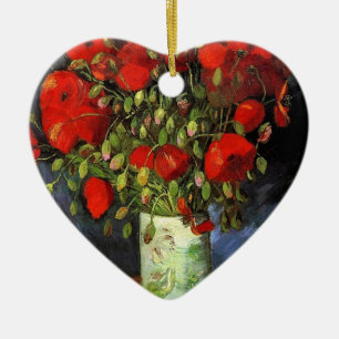 Décoration En Céramique Vase aux Coquelicots Rouges Vincent van Gogh