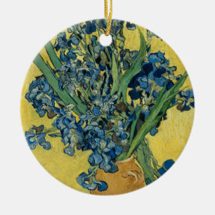 Décoration En Céramique Vase avec Irises par Van Gogh - La vie morte