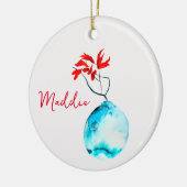 Décoration En Céramique Vase bleu aquarelle ikebana (Gauche)