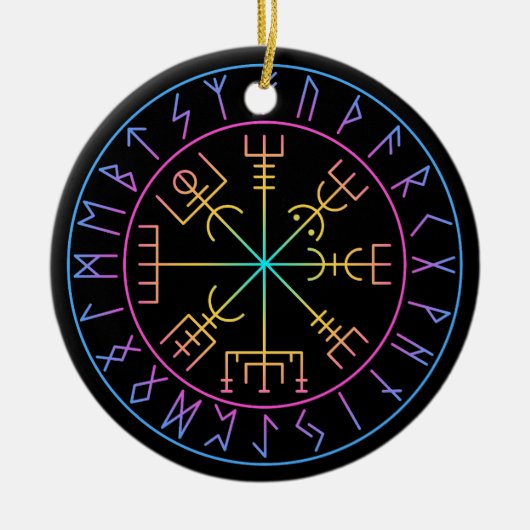 Décoration En Céramique Vegvisir Viking Compass Symbol Design (Devant)