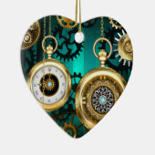 Décoration En Céramique Veille bijoux Steampunk sur un Arrière - plan vert (Droite)