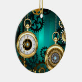Décoration En Céramique Veille bijoux Steampunk sur un Arrière - plan vert (Droite)