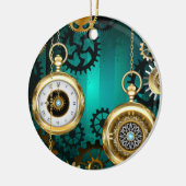 Décoration En Céramique Veille bijoux Steampunk sur un Arrière - plan vert (Gauche)