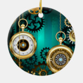 Décoration En Céramique Veille bijoux Steampunk sur un Arrière - plan vert (Dos)