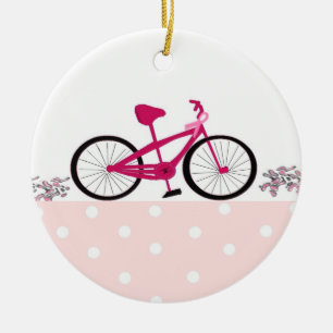 Décoration En Céramique Vélo pour une cure - Vélo rose