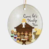 Décoration En Céramique Venez le vénérer Nativité Personnalisée (Gauche)