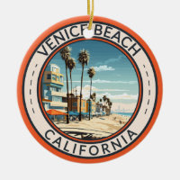 Venice Beach California Bowwalk Travel Art Retro