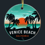Décoration En Céramique Venice Beach California Retro Sunset Souvenirs 60s<br><div class="desc">Venice Beach Californie. Ce design rétro fait un grand cadeau de Noël ou d'anniversaire pour les fans de Venice Beach. Le design rétro des vibes d'été est un cadeau parfait pour les amateurs de voyage et de destinations tropicales.</div>