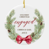 Décoration En Céramique Verdure personnalisée Premier Noël Engagé (Dos)
