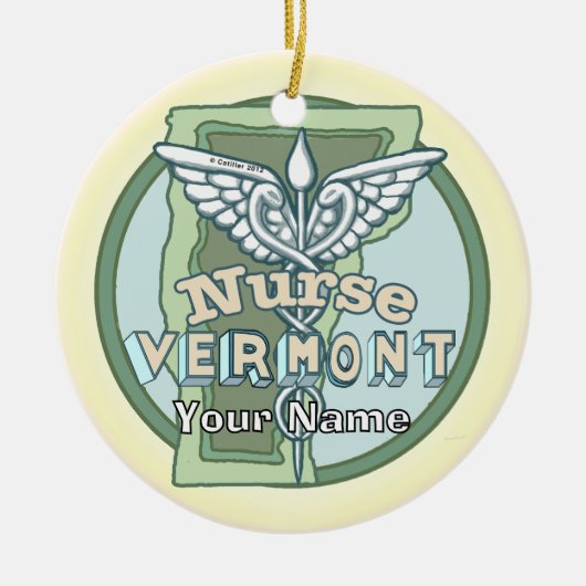 Décoration En Céramique Vermont Nurse Caduceus (Devant)