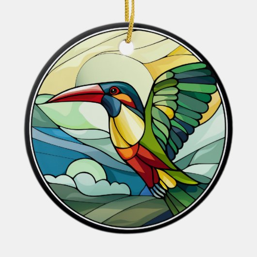 Décoration En Céramique Verre doux Toucan Bird (Devant)