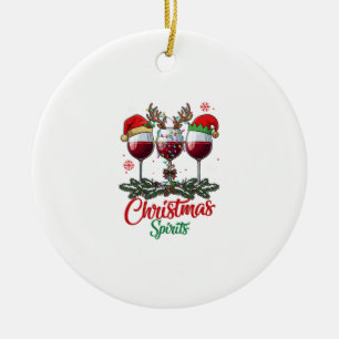 Décoration En Céramique Verres à vin Esprits de Noël Renne Andouillers Pi