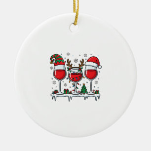 Décoration En Céramique Verres à vin rouge de Noël Vecteur de vacances