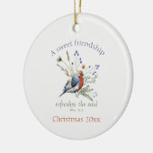 Décoration En Céramique Verset Bible "Une douce amitié" Aquarelle Oiseau (Gauche)