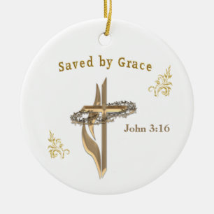 Décoration En Céramique Verset biblique sauvé par Grace