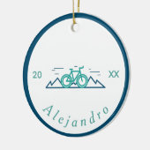 Décoration En Céramique Vert & Bleu Thème Conception Vélo Vélo (Gauche)