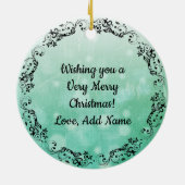 Décoration En Céramique Vert Mandala Abstrait Beau Noël (Dos)