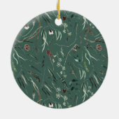 Décoration En Céramique Vert moderne élégant aquarelle botanique (Dos)