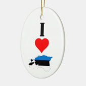 Décoration En Céramique Vertical I Love Estonie / I Heart Estonie Estonien (Gauche)