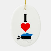 Décoration En Céramique Vertical I Love Estonie / I Heart Estonie Estonien (Devant)