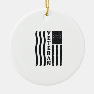 Décoration En Céramique Vétéran Drapeau Américain Vintage Vecteur Concepti