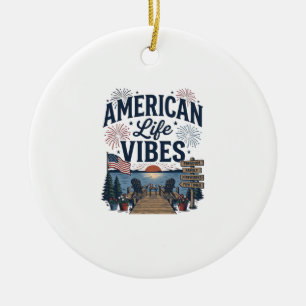 Décoration En Céramique Vibes de la vie américaine T-shirt vectoriel du la
