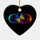 Décoration En Céramique Vibrant infinity with rainbow butterfly on black (Dos)