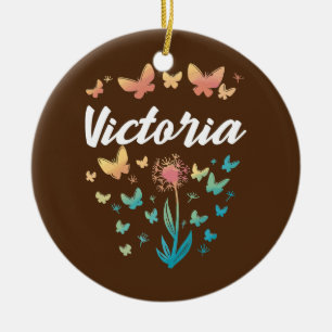 Décoration En Céramique Victoria Birthday Sister Butterfly Dandelion Nom