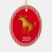 Décoration En Céramique Vidéo de noël Chien Pooping Funny 2020 (Droite)