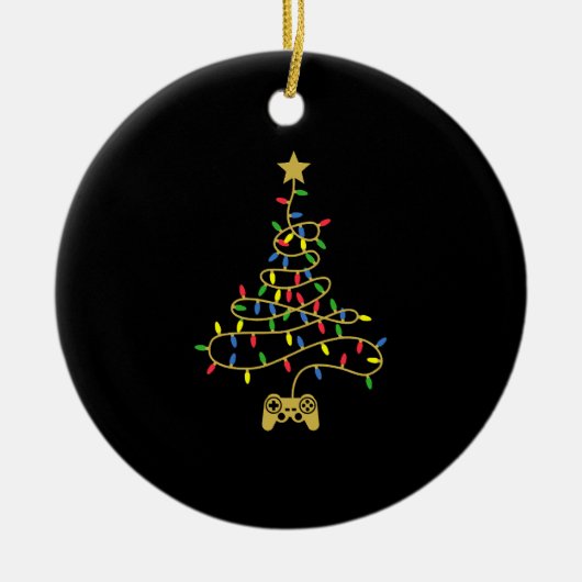 Décoration En Céramique Vidéo Jeu de Noël Arbre Lumières Jeu de Noël (Devant)