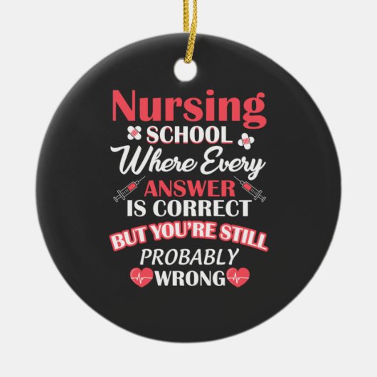 Décoration En Céramique Vie infirmière | Étudiant à l'école de soins infir (Devant)