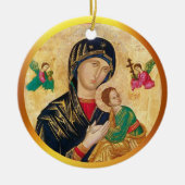 Décoration En Céramique Vierge et enfant Noël & cadre doré (Devant)