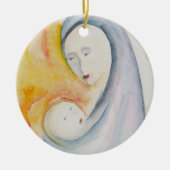 Décoration En Céramique Vierge et garde d'enfants de minuit bleu personnal (Devant)