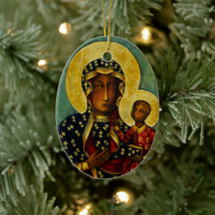 Décoration En Céramique Vierge noire de Częstochowa