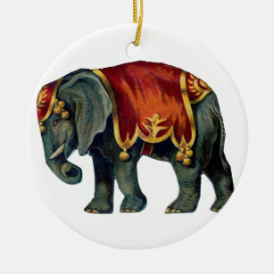 Décoration En Céramique Vieux Iustração de l'éléphant du cirque