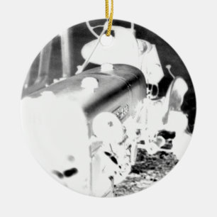 Décoration En Céramique Vieux tracteur - négatif