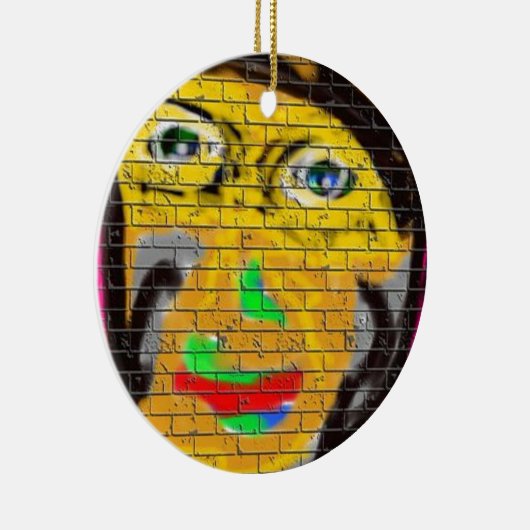 Décoration En Céramique Vieux Visage Vélo Sage, Graffiti Art (Droite)