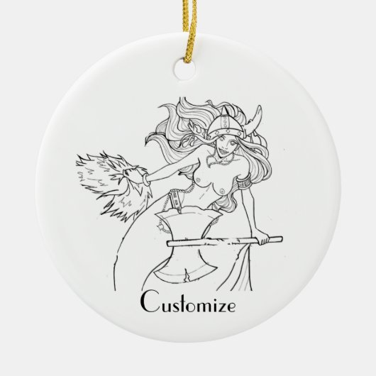 Décoration En Céramique Viking Mermaid Warrior Thunder_Cove (Devant)