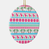 Décoration En Céramique Vilain pull de Noël Flamant rose Tropical (Droite)