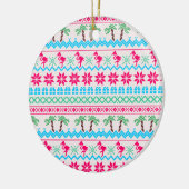 Décoration En Céramique Vilain pull de Noël Flamant rose Tropical (Gauche)