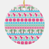 Décoration En Céramique Vilain pull de Noël Flamant rose Tropical (Dos)