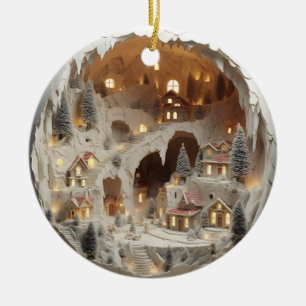 Décoration En Céramique Village de Noël 3D Snowy